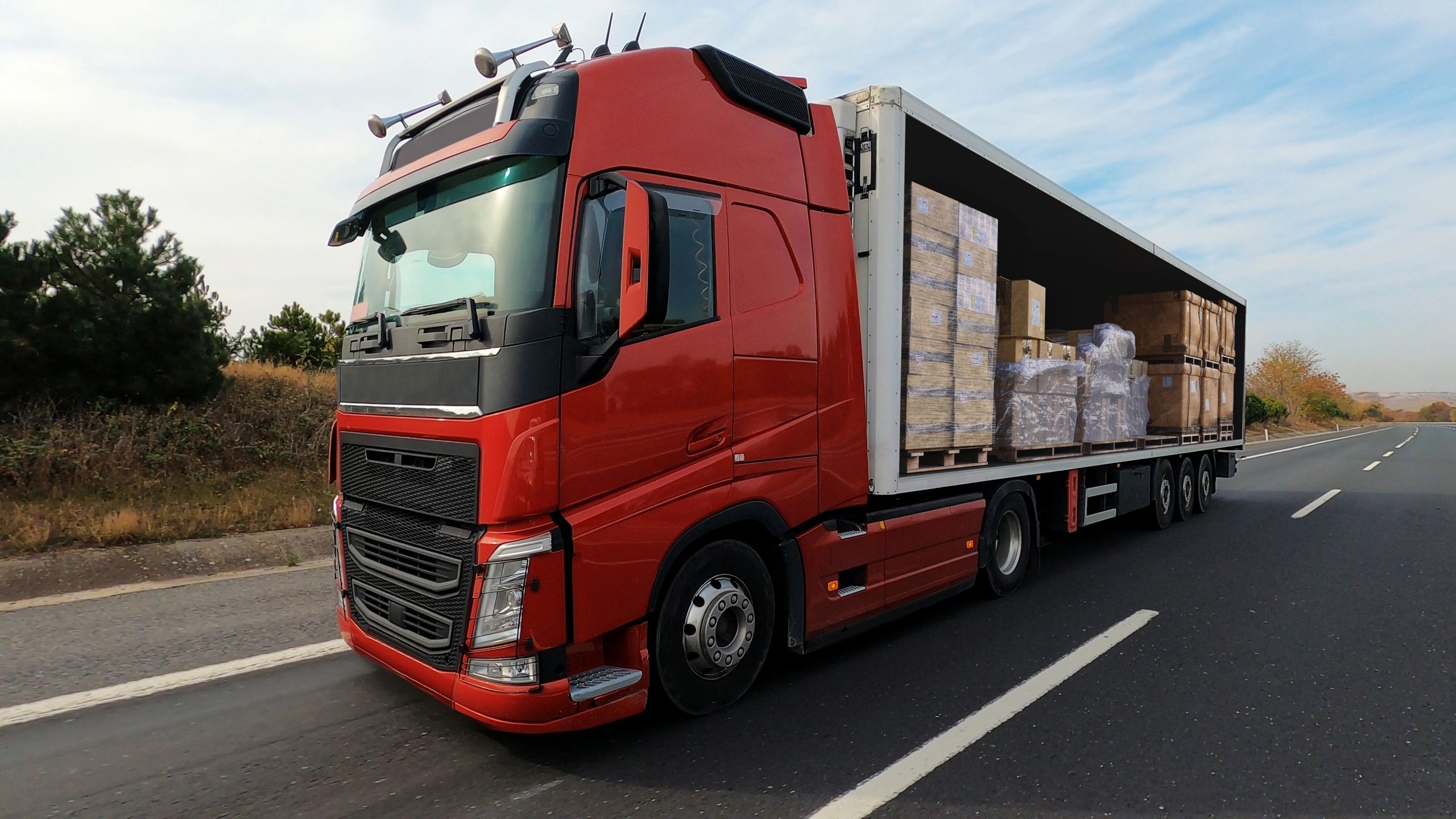 cargo delivery truck highway